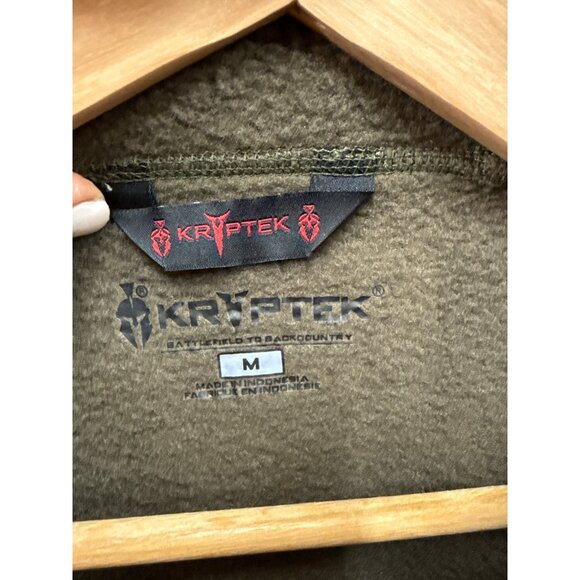 Kryptek Mens Medium Full-Zip OD Green Hooded Fleece Jacket NWOT Mens Medium - Picture 4 of 6